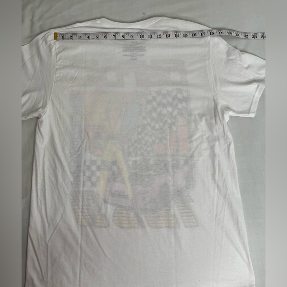 BARBIE Adult T Shirt Racing Phenomenal Short Sleeve White Beautiful NEW Size L - Picture 3 of 4